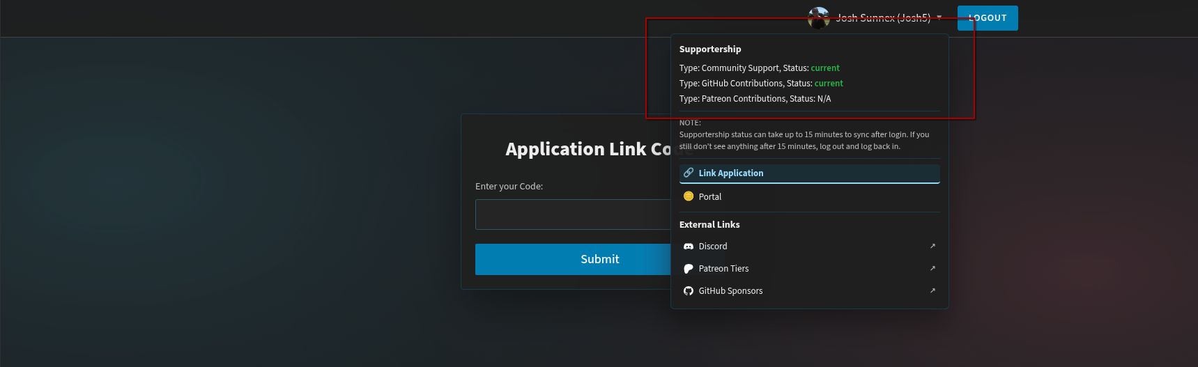 Support auth API link code entry